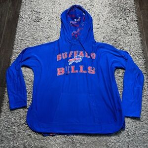 Buffalo Bills Hoodie Mens Large Blue Pullover Long Sleeve Sweatshirt NFL Logo